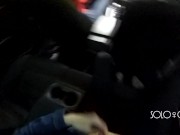 Play with pussy and hard nipples in Uber, public masturbation in yoga pants 8/16