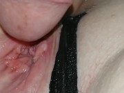 Pissing in my pregnant wife's pink pussy 10/16