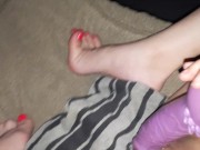 Filming solo, using vibrator and my feet to get off 15/16