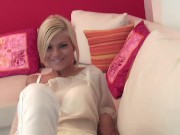 Pretty blonde foot fetish, massage, cum on feet and she cleans with mouth 5/16