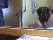 Teen Schoolgirl Blowjob Old Man in Bathroom Swallow Mirror POV Lavender Joy 14/16