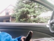 BBC Dick Flash! Stroking in Car during Quarantine gets Caught! 5/16