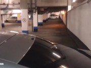Girlfriend gives a blowjob and piss drinking in a public parking lot 1/16