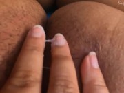 Fingering my hairy juicy cunt in front of a mirror 16/16