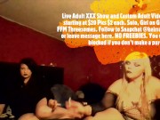 Threesome Smoking Fetish Goth Thots blowjob cum shot. SC @keirraleo69 1/16