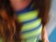 Older PinkMoonLust Hairy Pussy Tomboy Dress Cute Shorts Sits Pee Bathroom Uses Toilet Paper Fetish 3/16