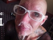 Submissive Bald Headed Slave Girl Enjoys Sloppy Deepthroat And Cum In Eye 2/16