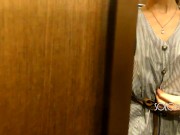 Slutty bitch can't hold back her lust and plays with pussy in fitting room, public masturbation 15/16