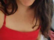 Hairy Girl Red Bra Nonchalantly Pees Standing Like a Boy Toilet, Does Almost Perfect PinkMoonLust 15/16