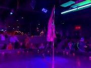 Tall Tantalizing Tattooed Temptress Rainbow Sugar Scull Full Stage Strip Show 12/16