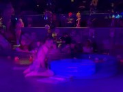 Tall Tantalizing Tattooed Temptress Rainbow Sugar Scull Full Stage Strip Show 13/16