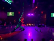 Tall Tantalizing Tattooed Temptress Rainbow Sugar Scull Full Stage Strip Show 5/16