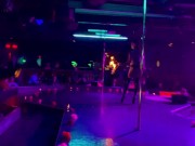 Tall Tantalizing Tattooed Temptress Rainbow Sugar Scull Full Stage Strip Show 9/16