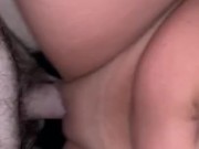 Blonde gf gets tired of riding takes creampie from the back 6/16