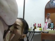 Thai girl plays with my cock and I piss in her mouth 13/16