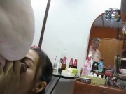Thai girl plays with my cock and I piss in her mouth 5/16