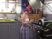 Teen sweeps and gets to suck cock for doing a good job -Lavender Joy 3/16