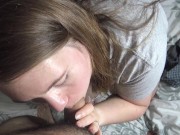 POV Quick Blowjob And Creampie Before Bed 1/16