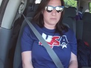 Out for a drive,might as well get my tits out! 1/16