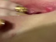 UpClose ASMR; squirting and soaking the bed while trying not to scream 3/16