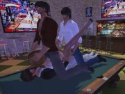 Pantyhose Babe Fucks 3 Guys at a Sports Bar 10/16