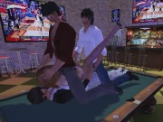 Pantyhose Babe Fucks 3 Guys at a Sports Bar 11/16