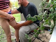 Filthy neighbor whore fucks him in broad daylight for a ride. 4/16