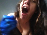 Blue Latex Glove Spit Wet BLACK DILDO HANDJOB Nasty DIRTY TALK Quarantine Pandemic Social Distance 10/16