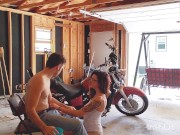 Horny MILF Face Fucked and Bent Over Creampie in Garage 2/16