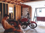 Horny MILF Face Fucked and Bent Over Creampie in Garage 3/16