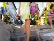 Pussy Flash at BEACH BAR # Micro Mini Bikini at Public Bar Party 15/16