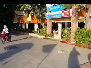 Pussy Flash at BEACH BAR # Micro Mini Bikini at Public Bar Party 16/16