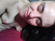 Oops I peed! PAWG Pink TRIES to FART but Can't! Accidentally Pees Bed Licks Piss Puddle Yum! 12/16