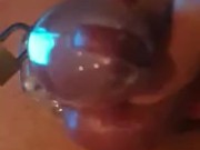 Playing with hubby's caged dick 11/16