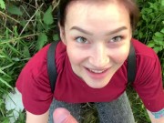 public outdoor blowjob with creampie from shy girl in the bushes - Olivia Moore 6/16