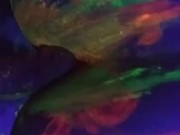 Dirty Slut Gets Some Glowing Cum In her Painted Pussy 7/16