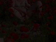Milf having fun with her pussy inside a flower field, ends up with an sensual real female orgasm 4K 5/16