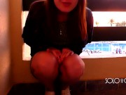 Innocent girl play pussy in public on the hotel balcony, teen masturbation 5/16