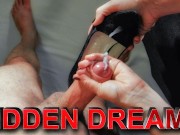 Girlfriend handjob, footjob and shoesjob me to fantastic cumshot