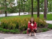 Sluty teen girl  walks in the park in a micro dress without panties (upskirt, no panties, stockings) 16/16