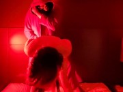 Black Hair Teen With Big Tits Wearing Lingerie Handcuffs And Leash Gets Fucked In Hell Roleplay 9/16