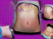 Penetrating Paula masturbating her hot pussy and itching her sexy navel her bulging belly is excited 2/16