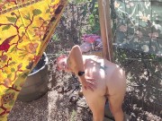 Outdoor shower, pissing, omg so good. 7/16