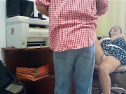 Lady boss - 1 Cunnilingus with an engineer The lady called an engineer to repair the MFP 13/16