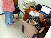 Lady boss - 1 Cunnilingus with an engineer The lady called an engineer to repair the MFP 3/16