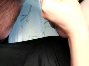 HORNY STEPMOM GIVES YOUNG NEIGHBOR A HANDJOB UNTIL HE CUMS ON HER TITS 10/16