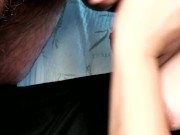 HORNY STEPMOM GIVES YOUNG NEIGHBOR A HANDJOB UNTIL HE CUMS ON HER TITS 15/16