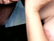 HORNY STEPMOM GIVES YOUNG NEIGHBOR A HANDJOB UNTIL HE CUMS ON HER TITS 9/16