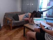 HOT College student volunteers for nude modeling but ends up covered in cum - Amateur sex 1/16