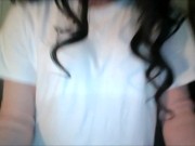 Naughty May is wearing her silicone female chest, hand gloves, and... vagina !!! 3/16